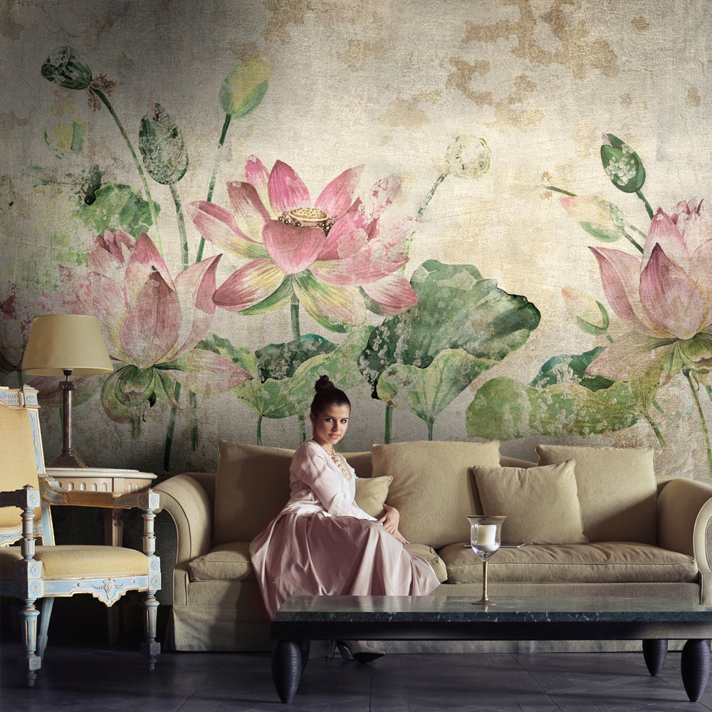 Lotus Lounge Wall Mural for Living Room