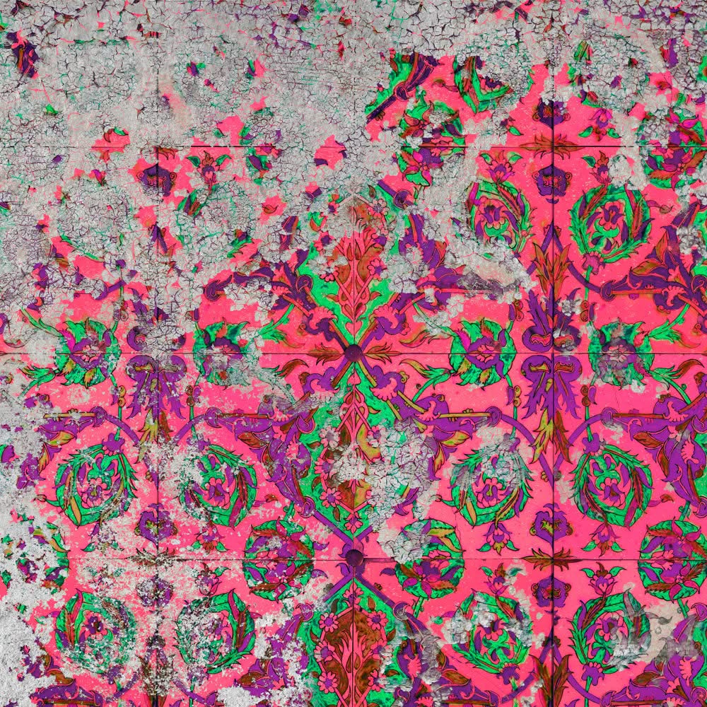 Tile Grunge Coral Wall Mural by Back to the Wall