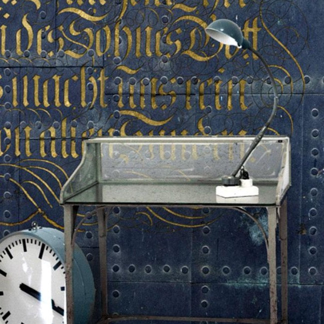 Metal Calligraphy Wall Mural by Back to the Wall