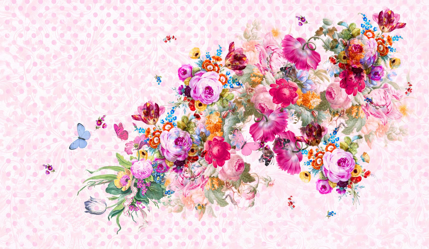 Bloom Boom Dotty / Large Floral Wall Mural by Back to the Wall