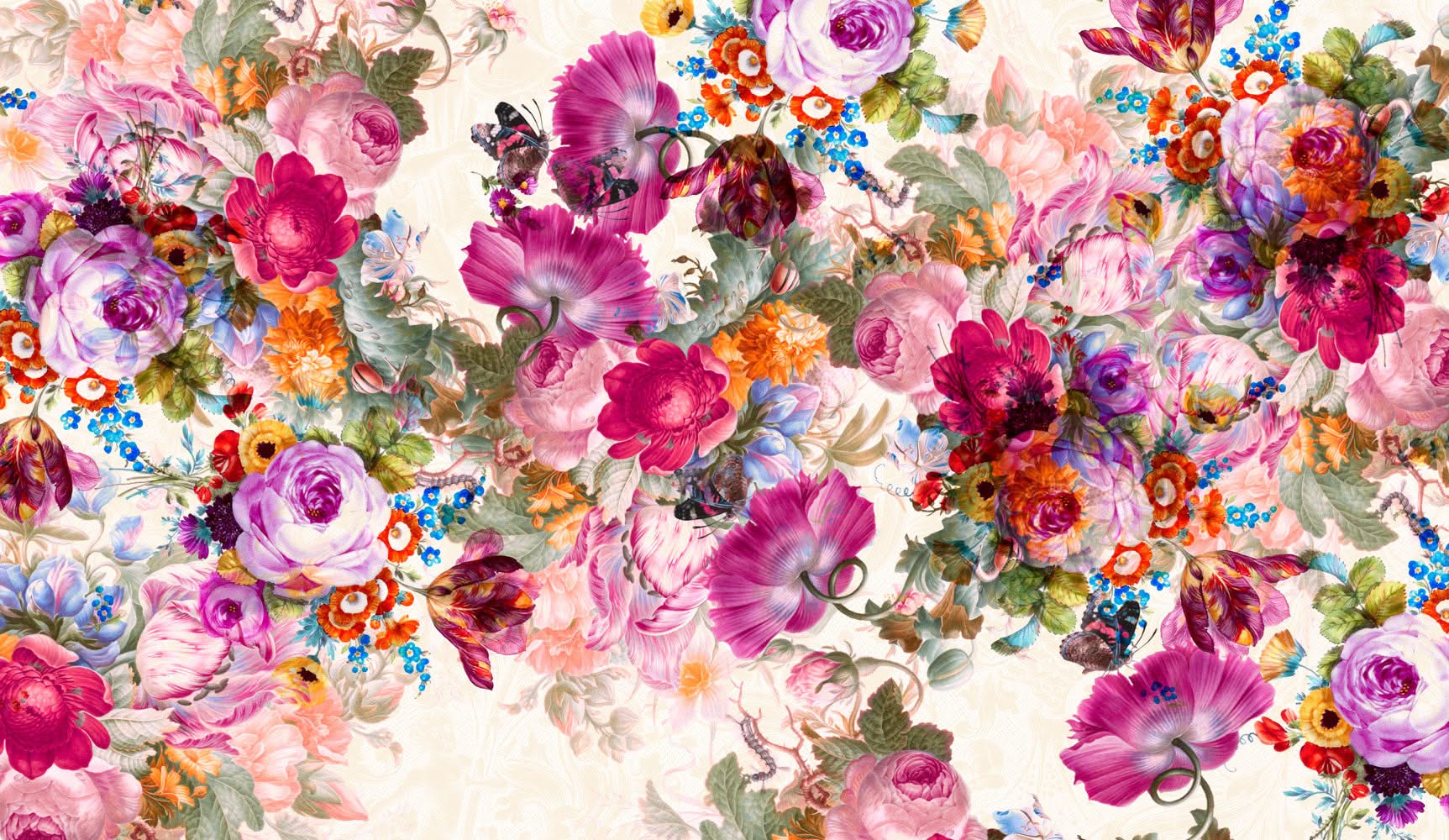 Bloom Boom No Lines | Large Floral Wall Mural by Back to the Wall