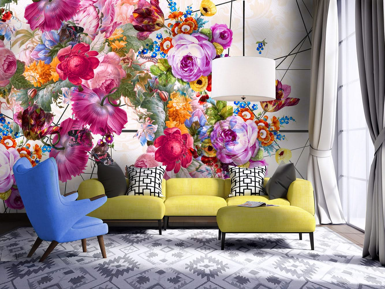 Bloom Boom Floral Wall Mural by Back to the Wall