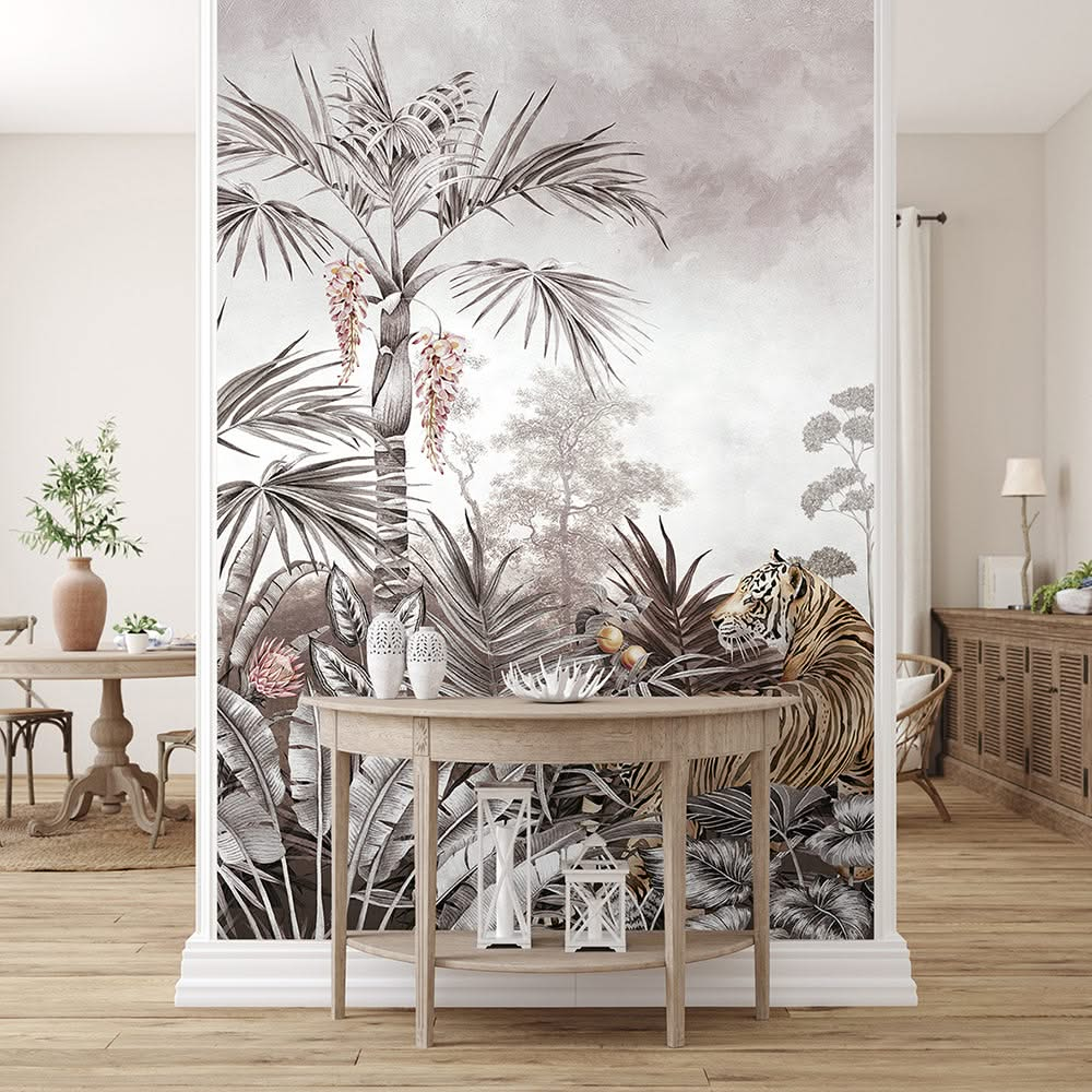 Caspian Jungle Morning Mist Wall Mural by Avalana