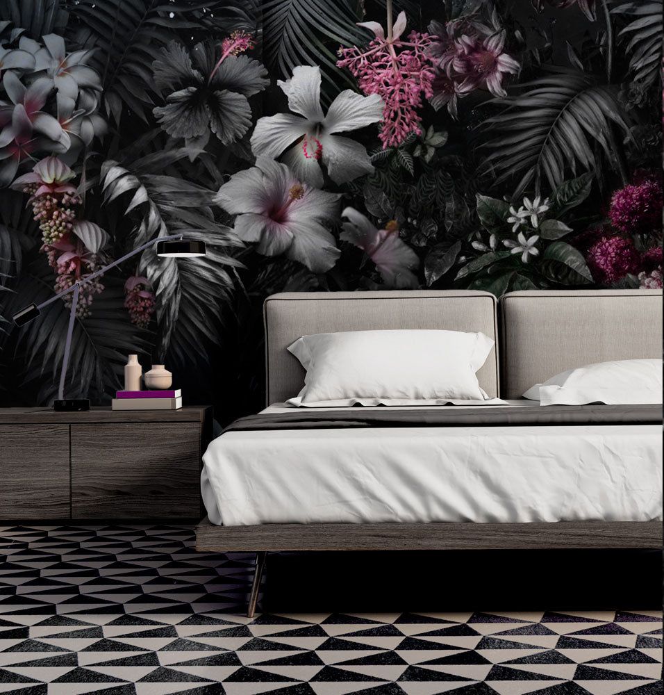 Dark Paradiso Floral Art Wall Mural by Back to the Wall