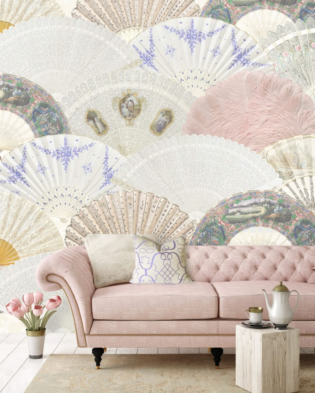 Fans Oriental Style Wall Mural by Back to the Wall