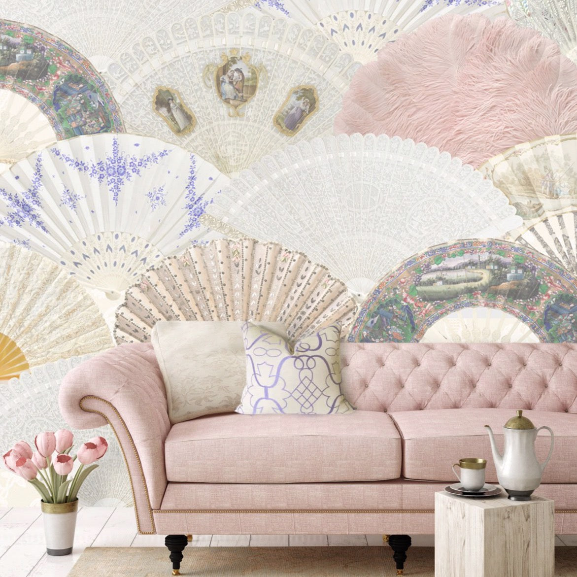 Fans Oriental Style Wall Mural by Back to the Wall