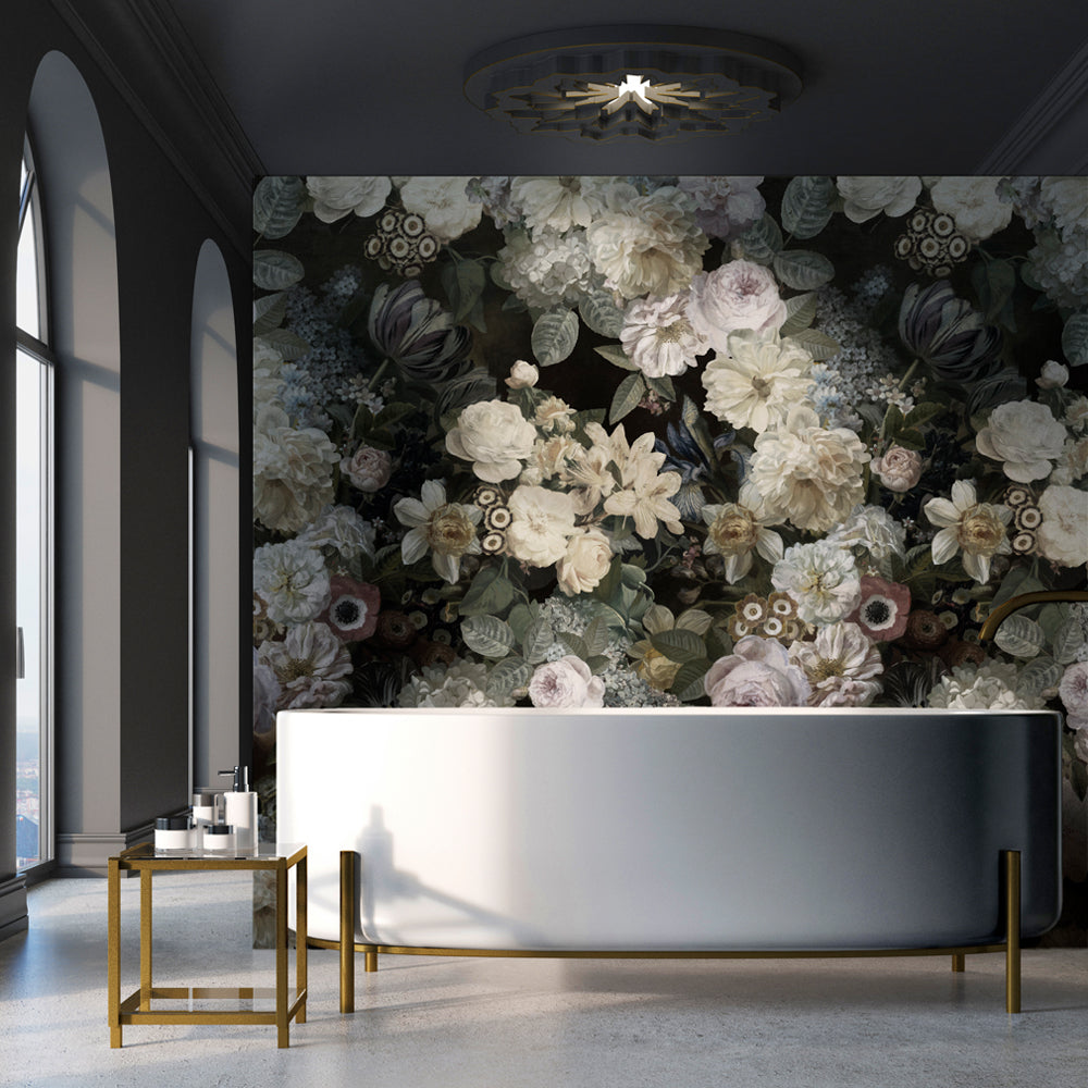 Floz mural wallpaper for a bathroom by MM Linen for Back to the Wall