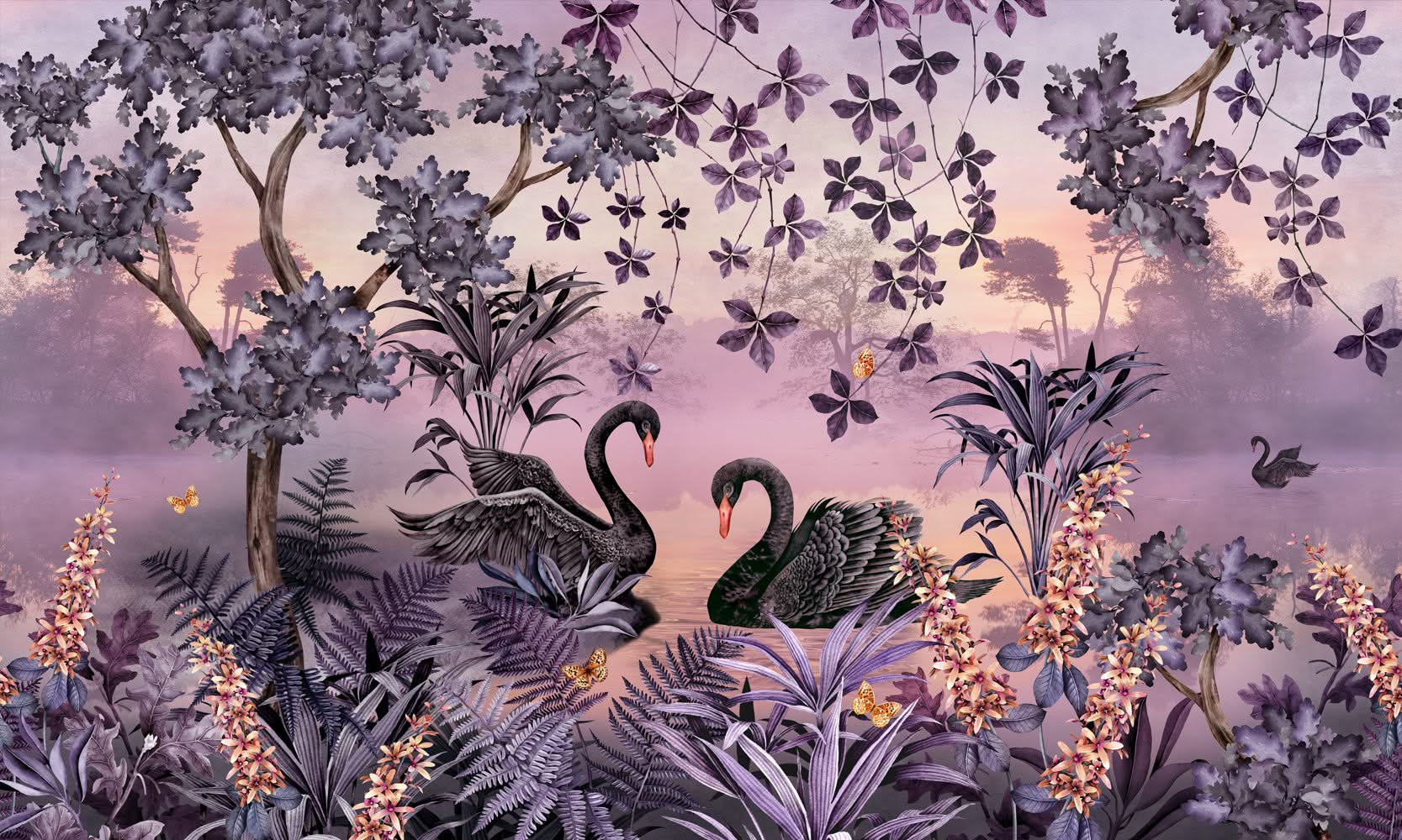 Lake Santharia Lilac Wall Mural