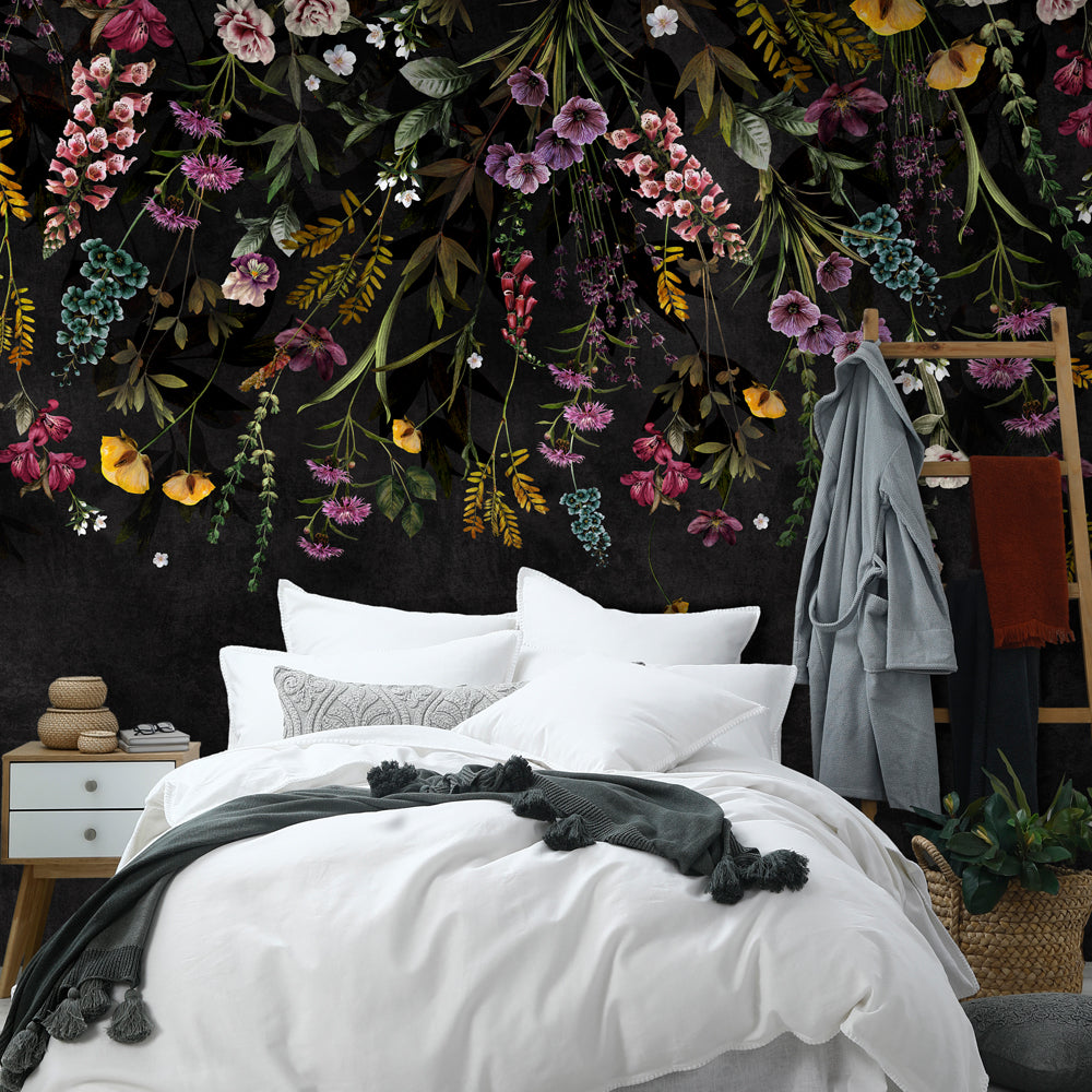 Maisie Floral Mural Wallpaper for a bedroom by MM Linen for Back to the Wall