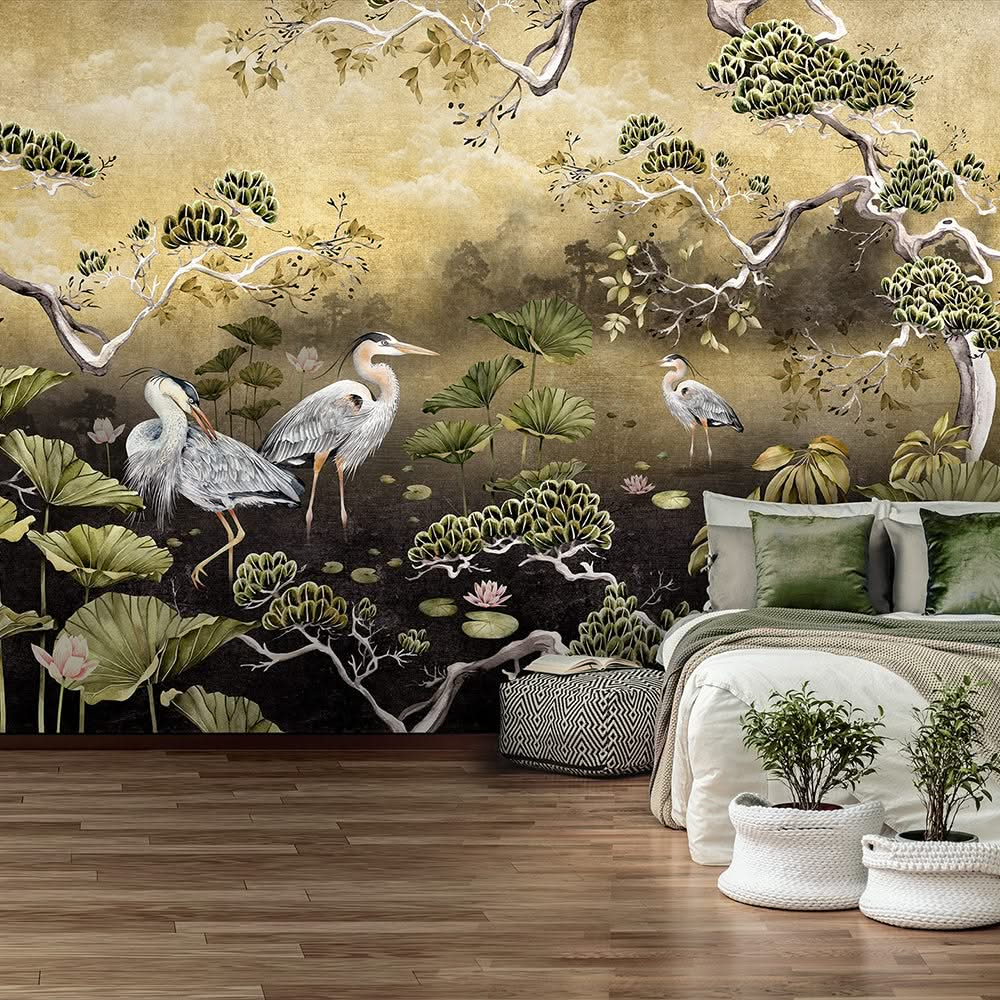 Golden Orient Wall Mural by Avalana Design