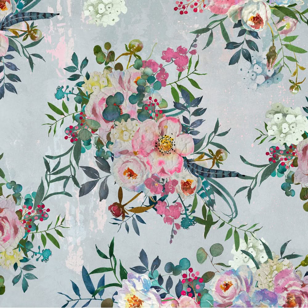 Murale Floreale Floral Wall Mural by Back to the Wall