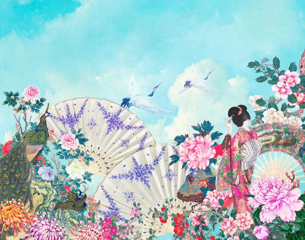 Oriental Paradise Wall Mural by Back to the Wall