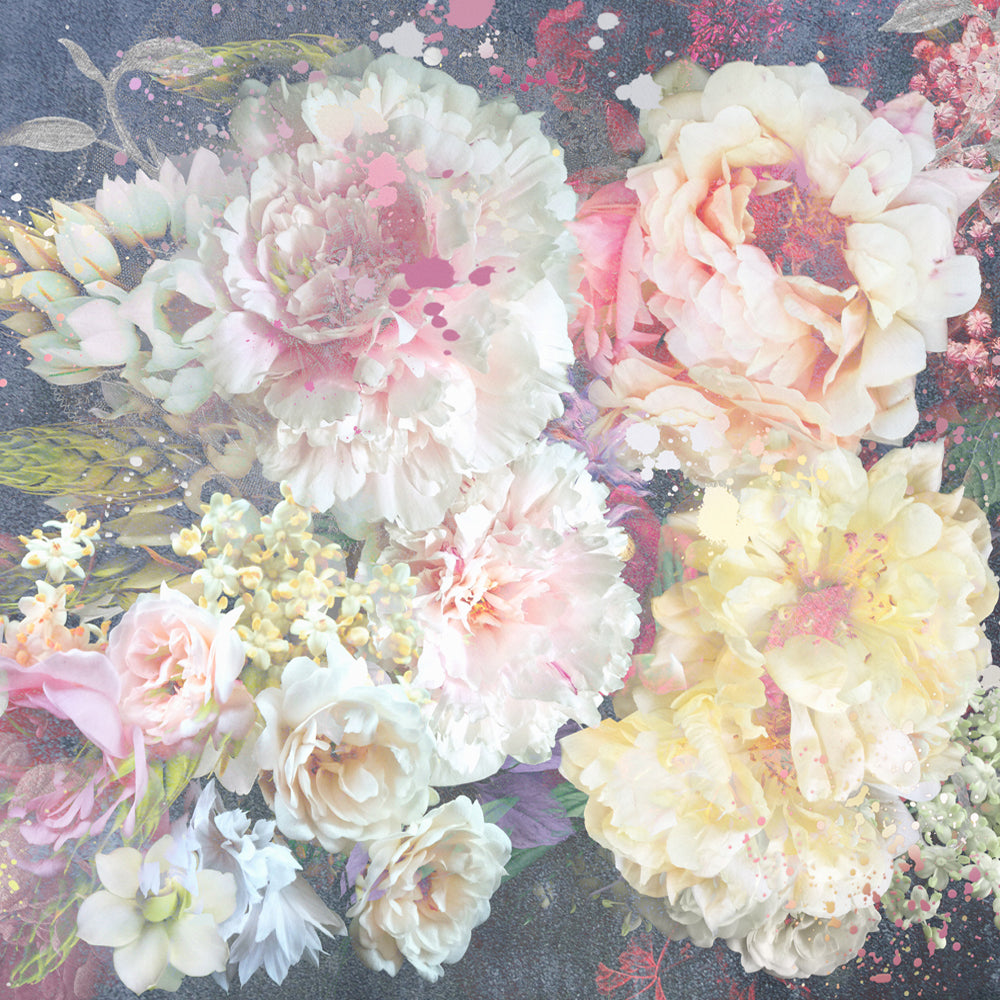 Pastel Peonies Flowers Wall Mural by Back to the Wall