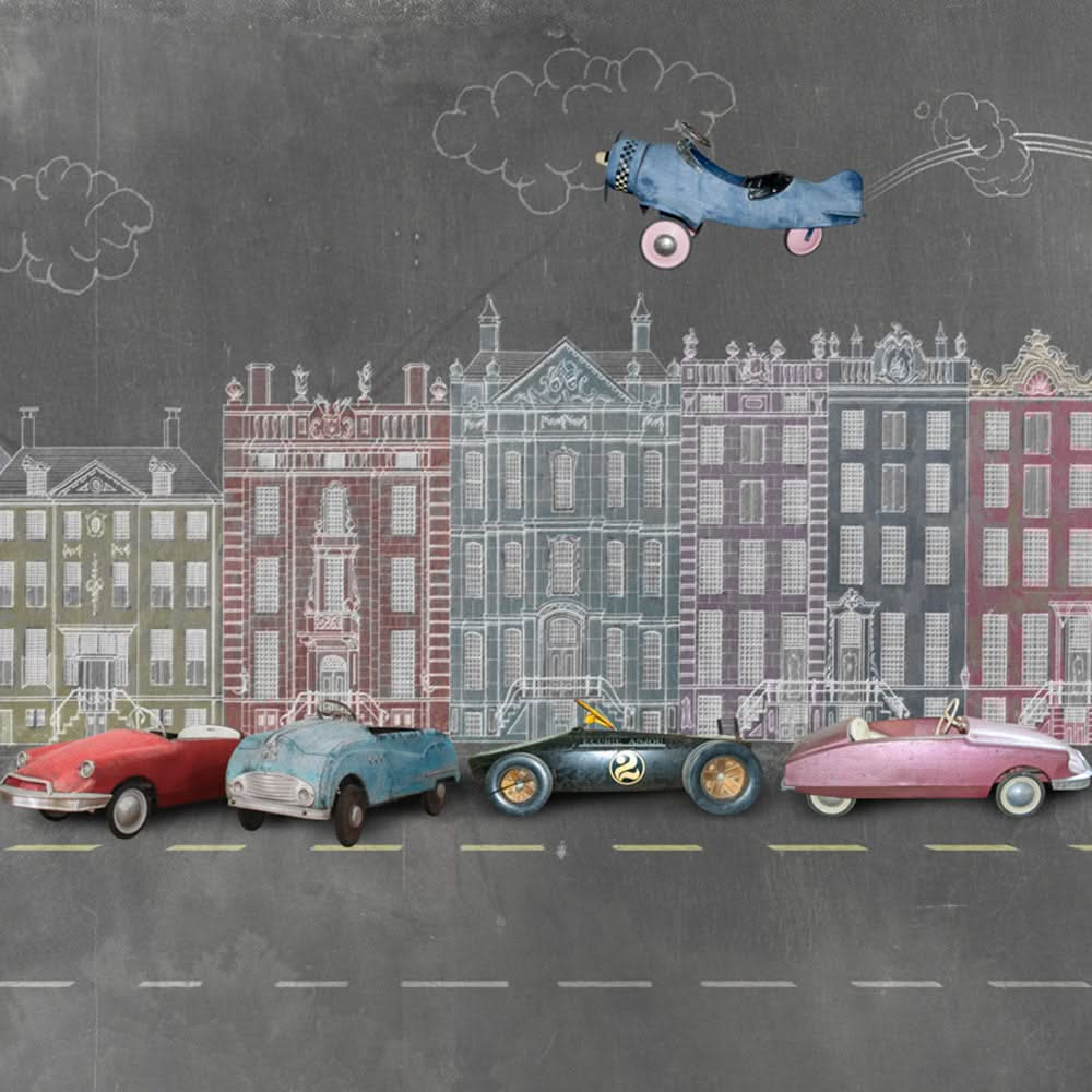 Pedal Car Kids Wall Mural by Back to the Wall