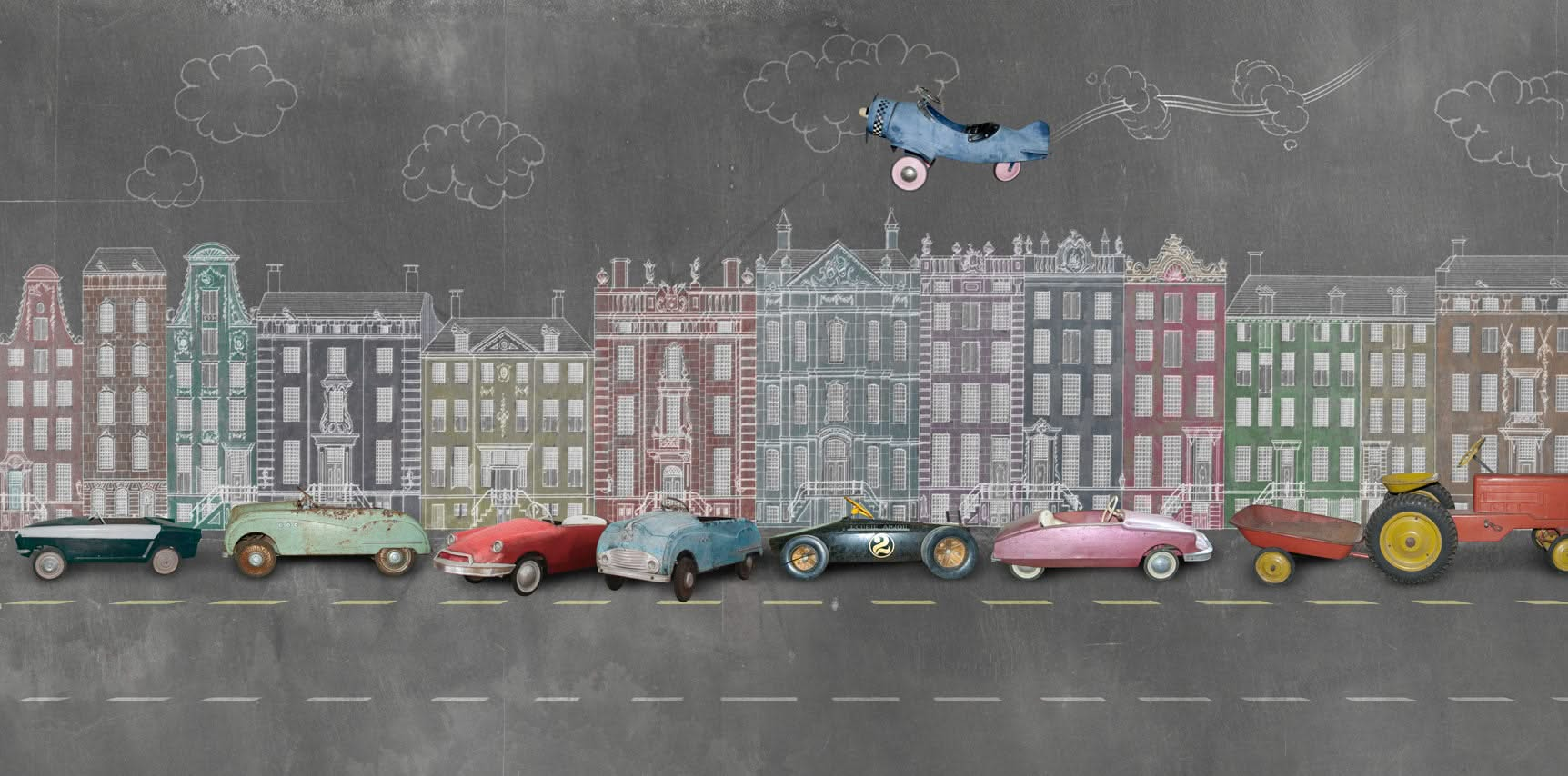 Pedal Car Kids Wall Mural by Back to the Wall