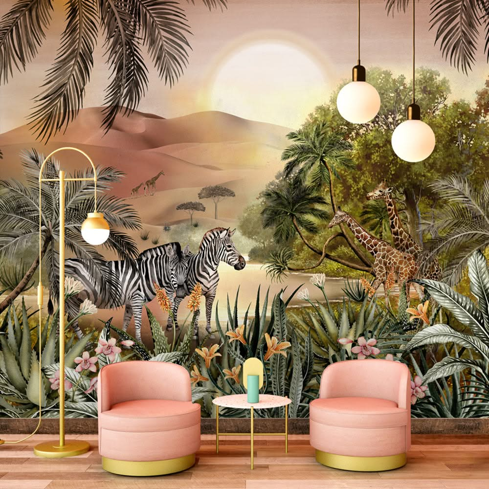 Savanna Sunrise Wall Mural by Avalana