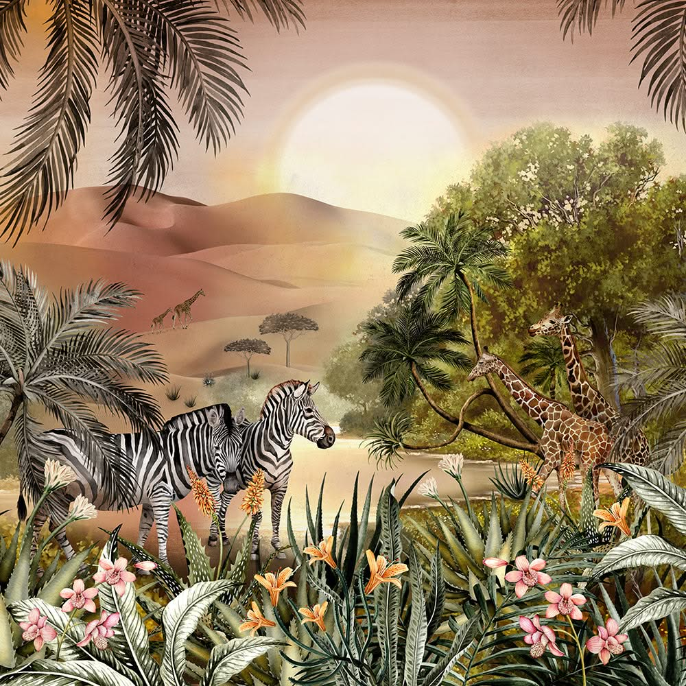 Savanna Sunrise Wall Mural by Avalana