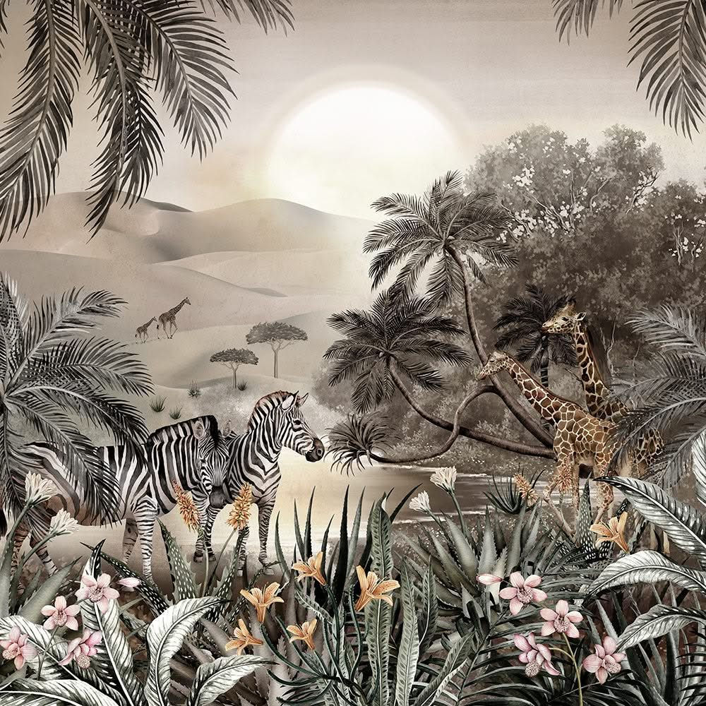 Savanna Sunset Wall Mural by Avalana Design