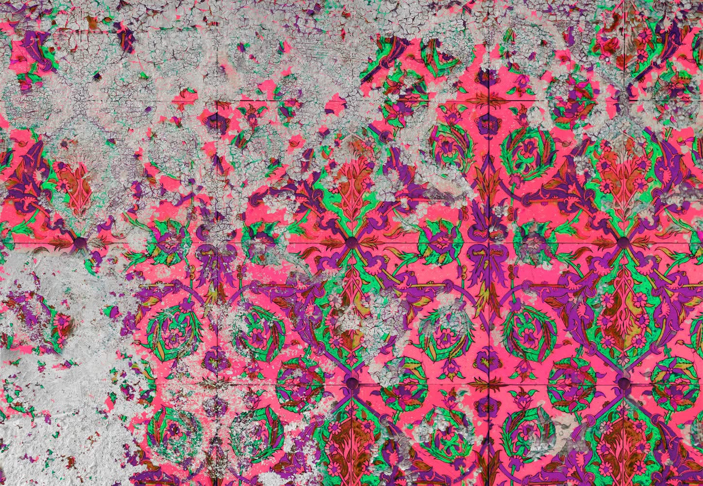 Tile Grunge Coral Wall Mural by Back to the Wall