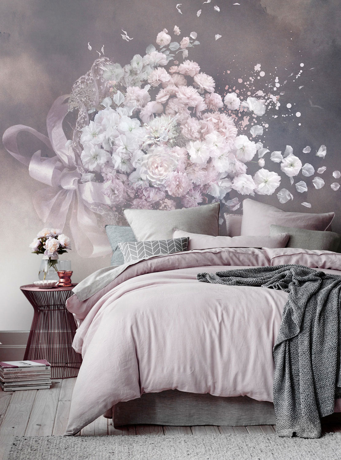 Blossom Wall Mural with Flowers from Back to the Wall