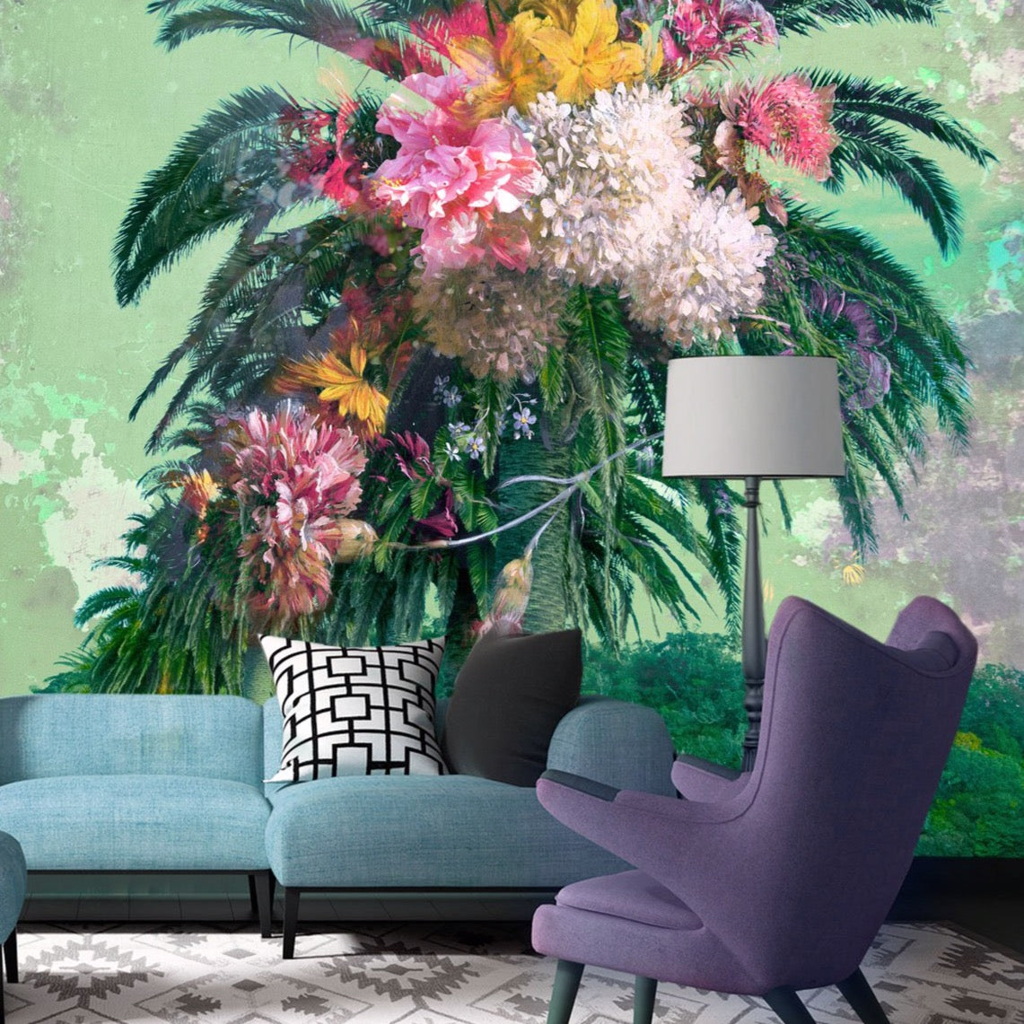 Floral Palm | Wall Mural by Back to the Wall