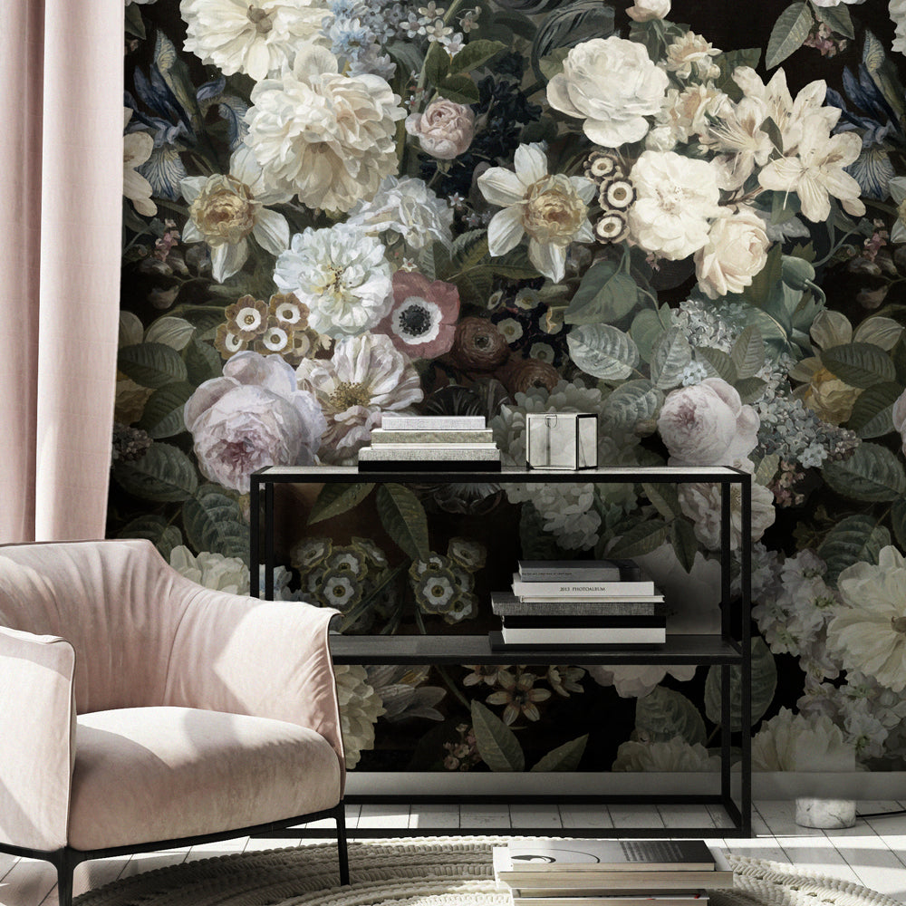 Floz mural wallpaper for a living room by MM Linen for Back to the Wall