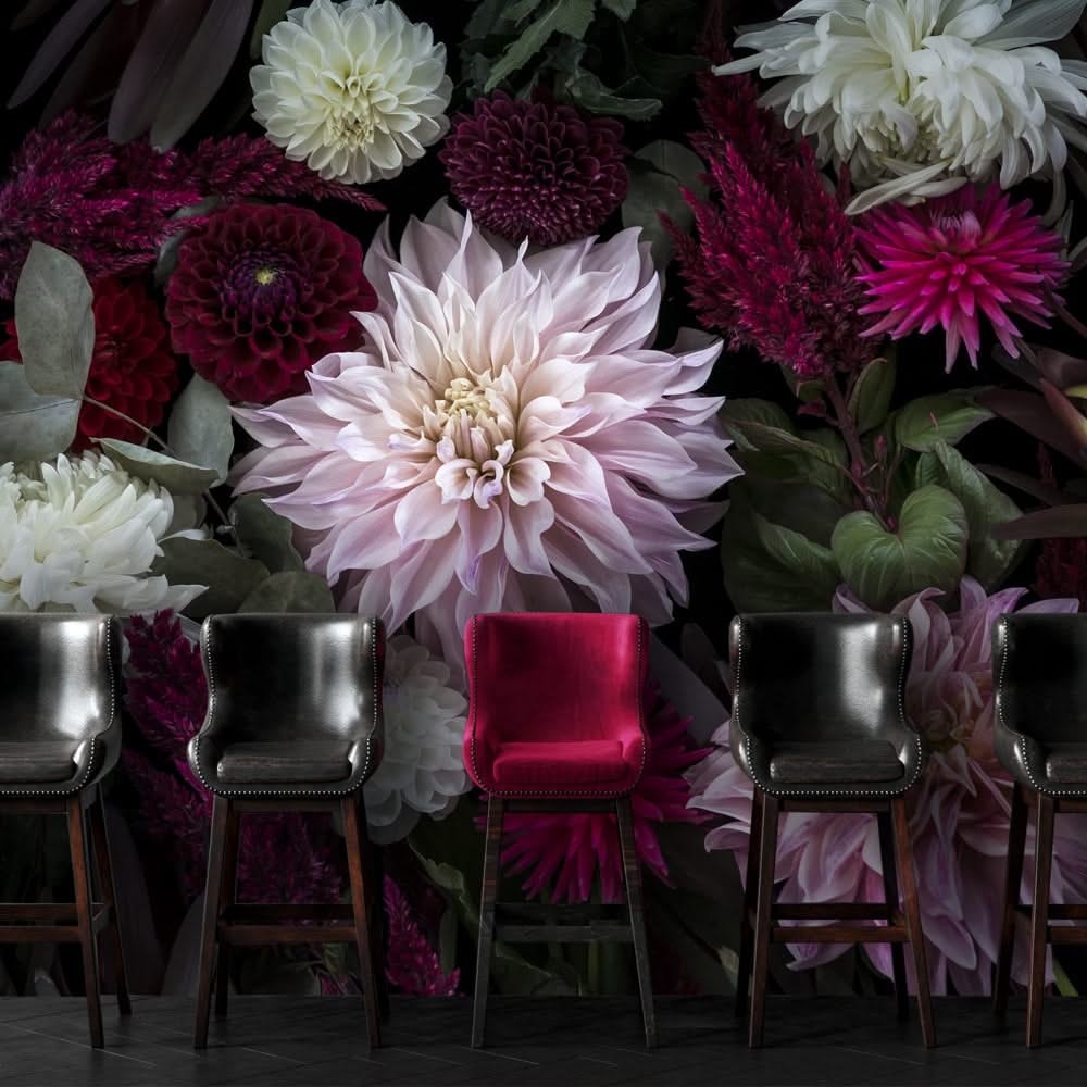 Dark Dahlias mural by Helen Bankers