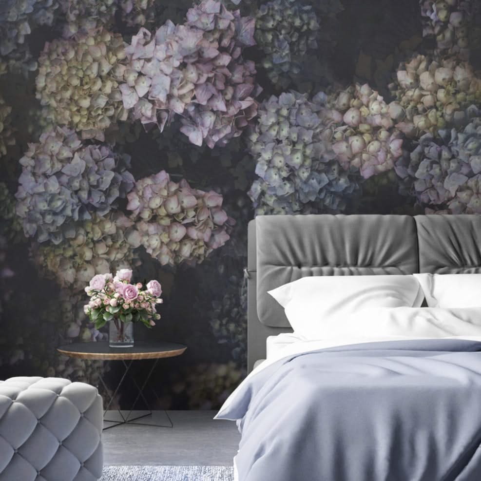 Hydrangea Mural Wallpaper by Back to the Wall - Back To The Wall