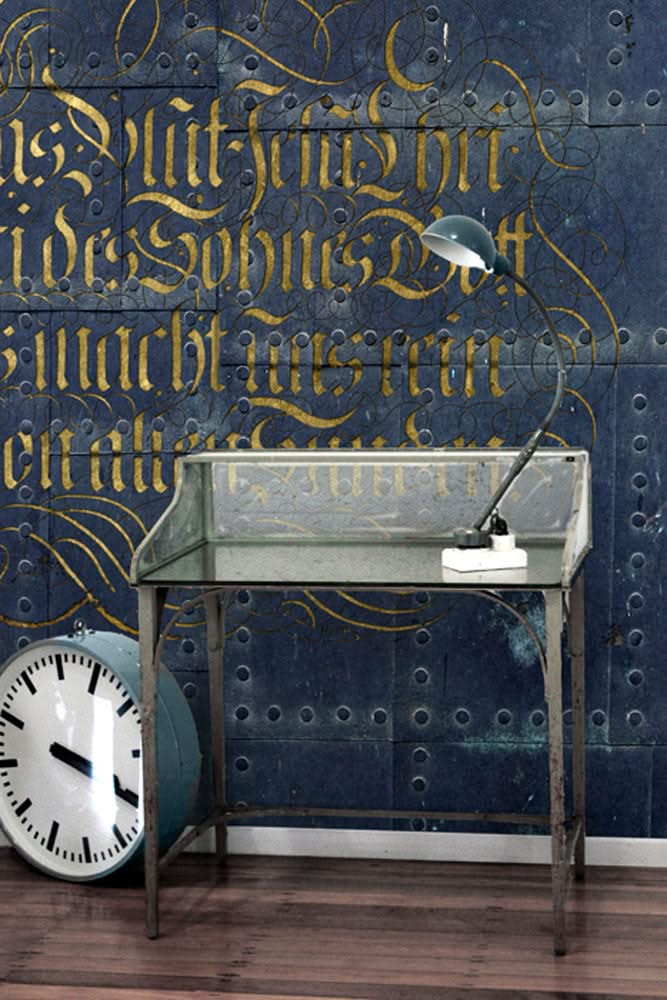 Metal Calligraphy Wall Mural by Back to the Wall