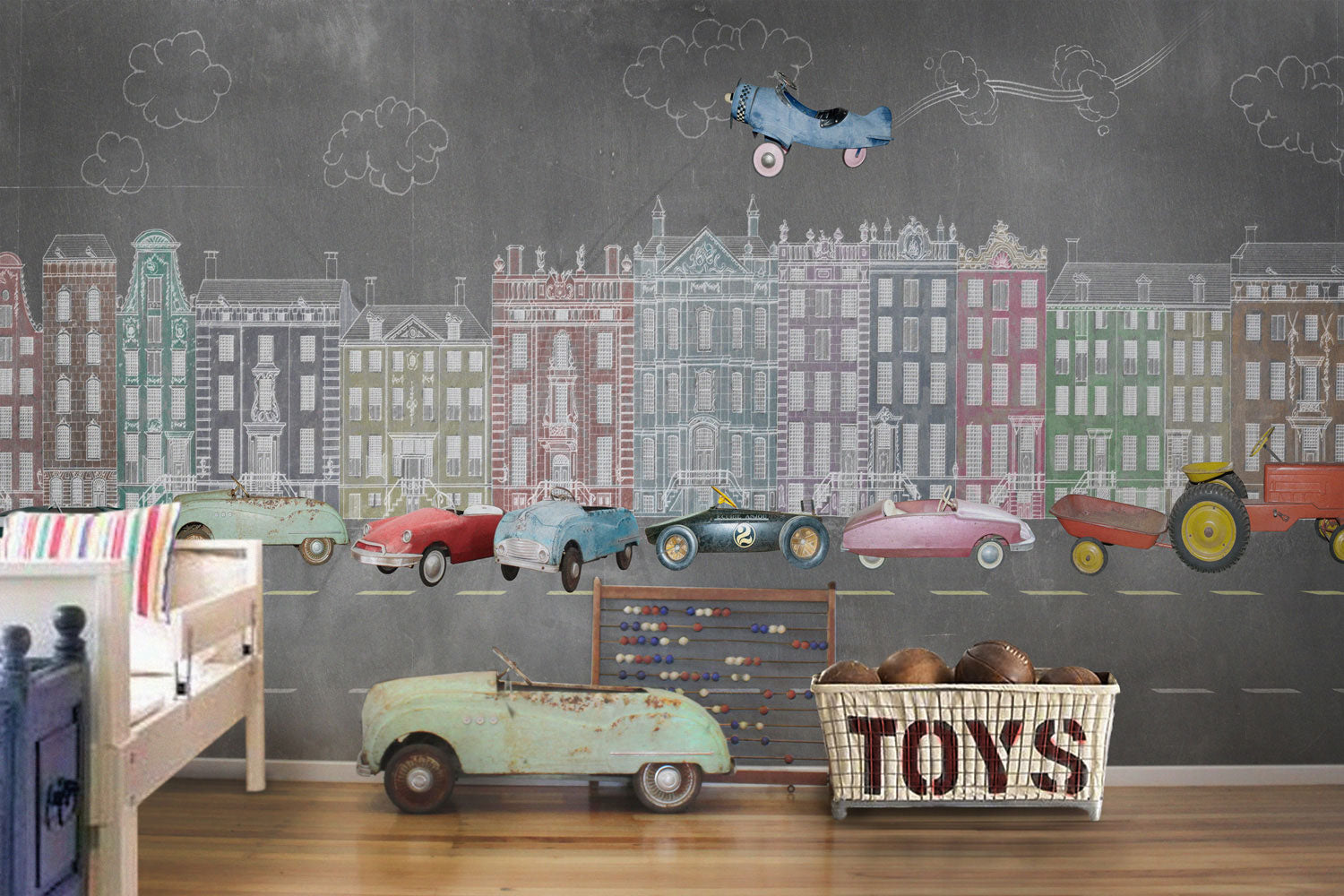 Pedal Car Kids Wall Mural by Back to the Wall