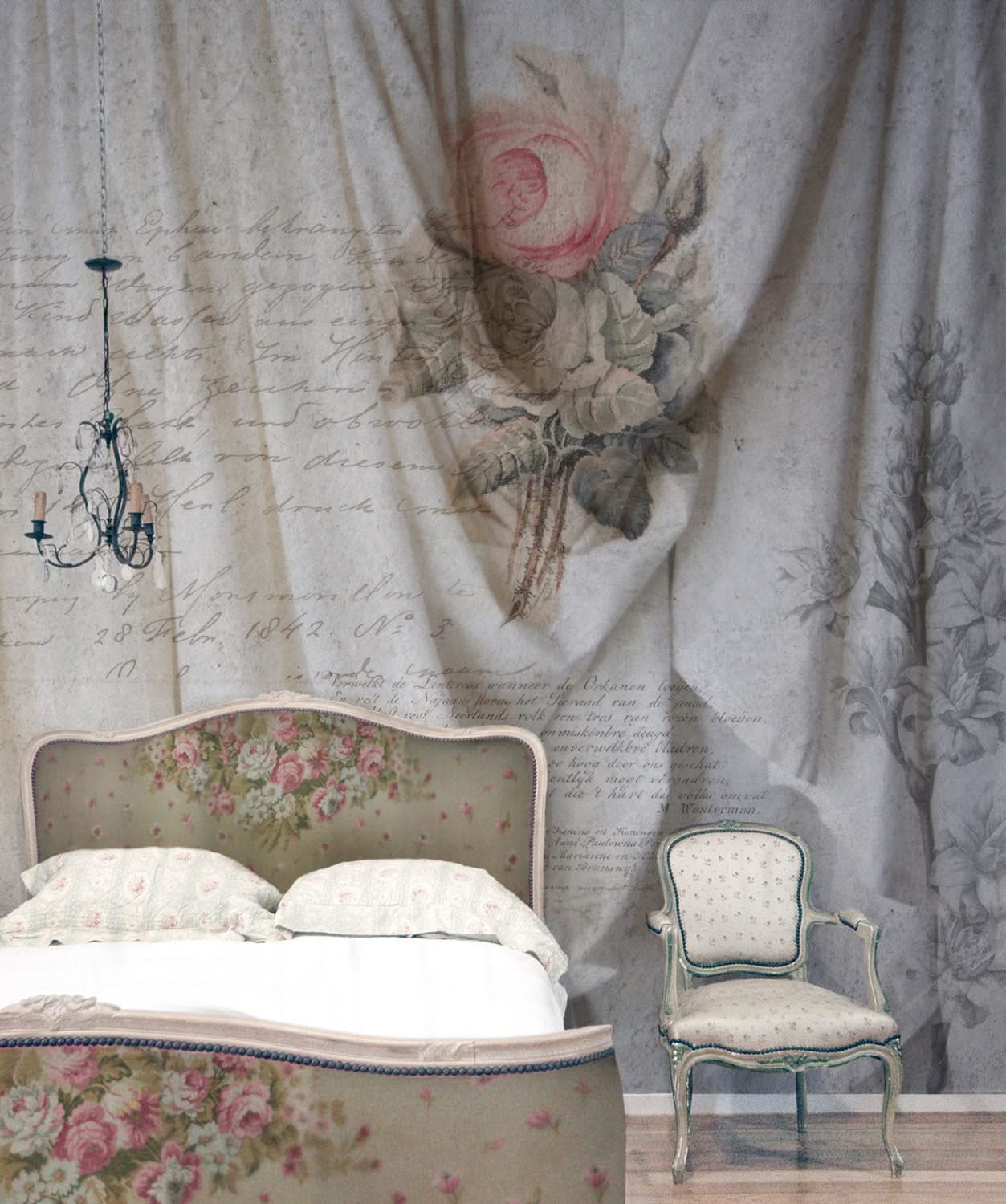 Stone Script Sheet Wall Mural by Back to the Wall