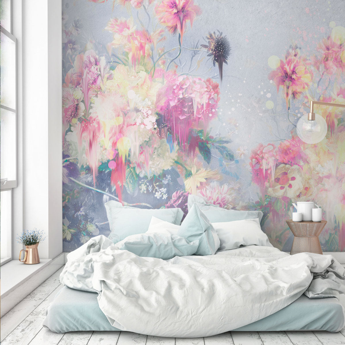 Floral Ink Wall Mural by Back to the Wall