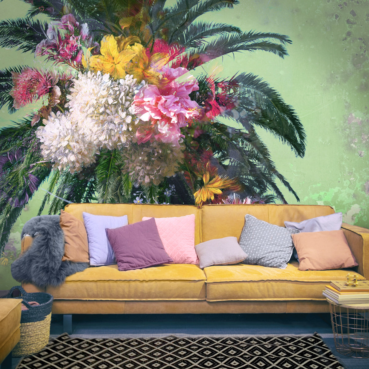 Floral Palm for a Teennager's Room | Wall Mural by Back to the Wall